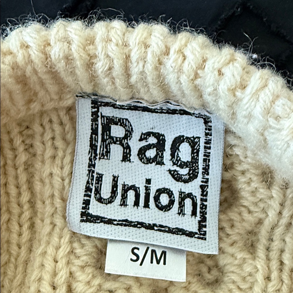 Cream Cable Knit Sweater With Patchwork Detail - image 6